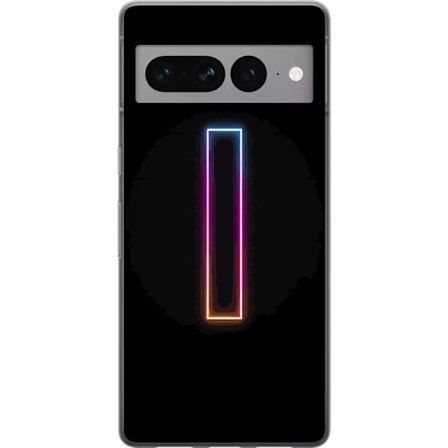 Kompatibel Mobilcover til Google Google Pixel 7 Pro Minimalistisk neonbogstav I i regnbuefarver mod mørk baggrund