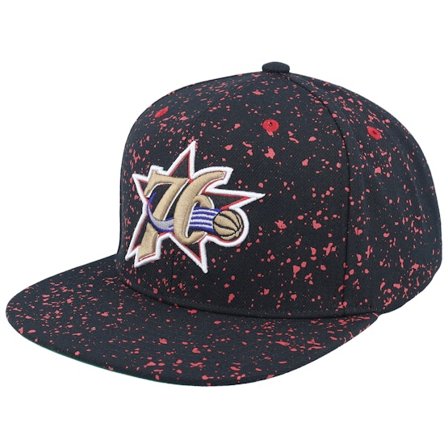 Mitchell & Ness - NBA Sort snapback Kasket - Philadelphia 76ers Splatters Hwc Black Snapback @ Hatstore