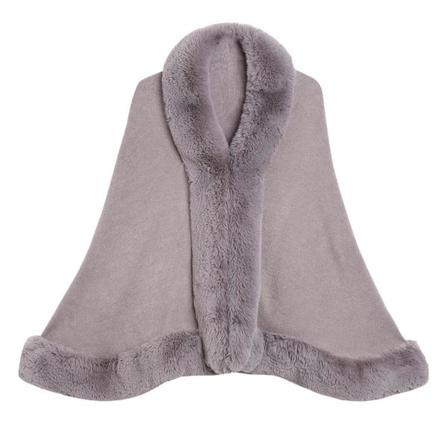 Lösa sjalar med fuskpälsklippning Elegant kofta med krage för Lady Grey