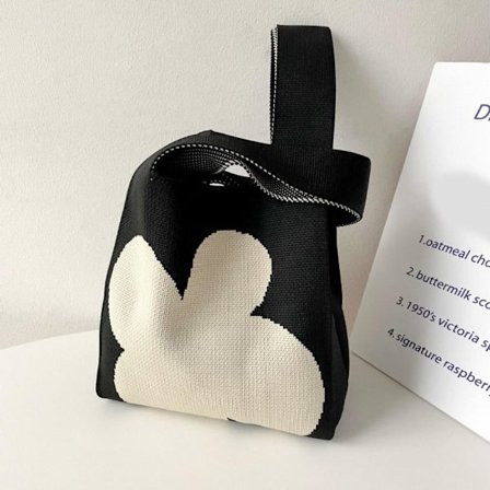 Stickad handväska handledsväska 3 3