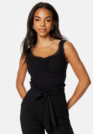 BUBBLEROOM Elisa Lace Top Black Klær