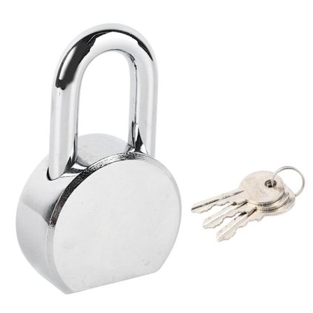 Stål Hængelås Kobberstift Kerne Plukningsresistent 65MM Kort Bøjle Krom Sikkerhedslås