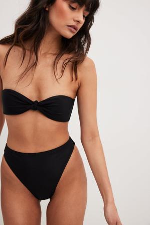 NA-KD Swimwear High Leg Bikini Panty - Bikinier - Sort - Small