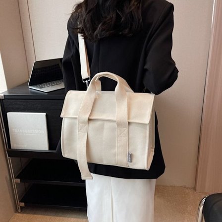 Canvasväska Dubbel axelväska VIT PURE STRAPS PURE STRAPS