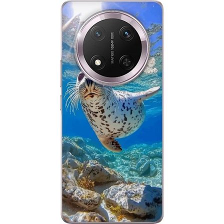 Yhteensopiva Puhelinkuori Honor Honor Magic7 Lite Säl Hav Simmande Djurmotiv Natur Vattenmotiv Blå Design