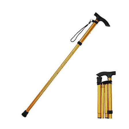 Foldbar Stok, Sammenklappelig Stok, Gåstok, Skridsikker Komfortabel js