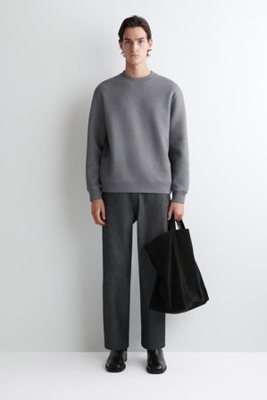 COS Men's Relaxed Scuba Sweatshirt in Grey