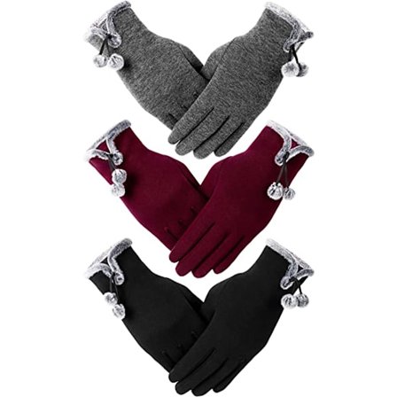 3/6 par handsker til kvinder Vinter Touch Screen Handsker til tekstning til kvinder