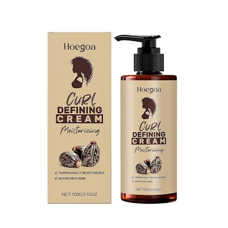 Krølledefinerende creme, anti-frizz krøllecreme til forbedring af bølget hår og krøllet hår, fugtgivende keratin hårmaske, langtidsholdbar styling 