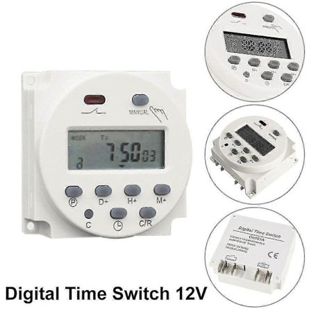 DC 12V 16A LCD Digital Timer Switch Elektronisk Strøm Tidsrelæ Programmerbar [db]