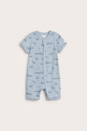 Newbie | Pyjamas med tågmotiv | Blå