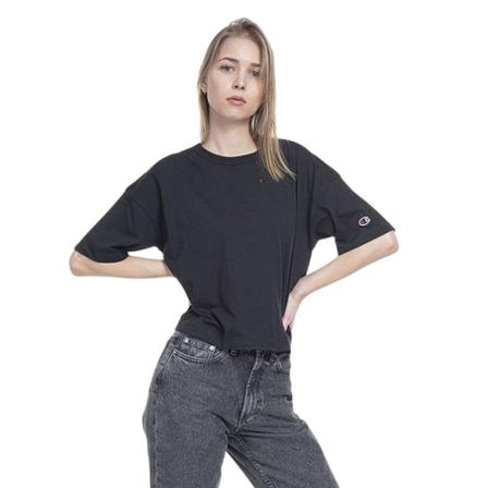 Champion, Koszulka Crewneck Crop-Top 114168 Kk 001 Czarny, Kobieta, Rozmiar: S