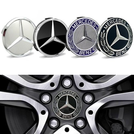 4-Pack - Mercedes-Benz Centrumkåpor / Hjulnav Emblem - Bil