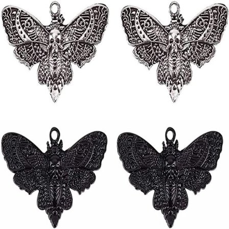 Skull Moth Charm Halloween Skeleton Head