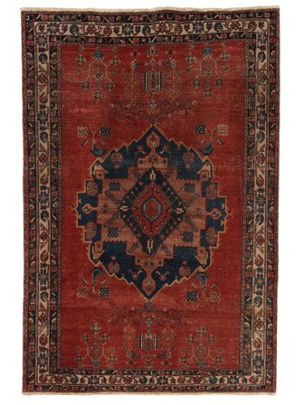 Persischer Colored Vintage Teppich 173X258 Schwarz/Dunkelrot (Wolle, Persien/Iran)