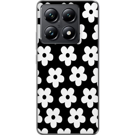 Kompatibelt Mobilskal till Xiaomi Xiaomi 14T Svartvitt blommönster i minimalistisk skandinavisk design med stark kontrast och tidlös grafisk stil