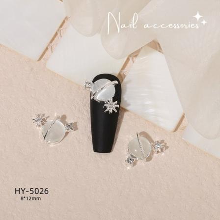 3 Stk Nail Art Charm 3D Butterfly Moon Rhinestones Love Nail Dri K 3Pcs