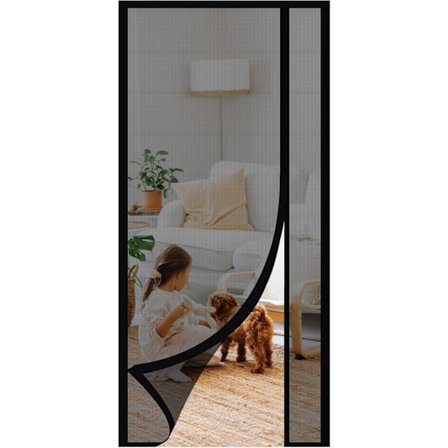 Dörrskärm mot kattklor, dörrgardin i glasfiber med magnetisk sidöppning, 80x200cm