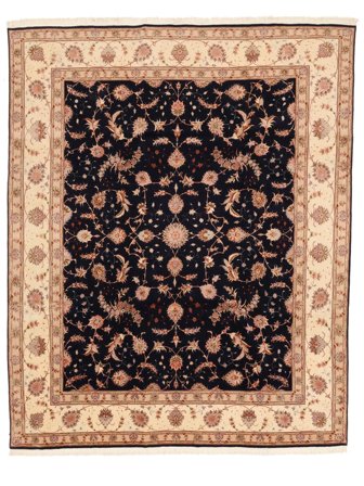 Oriental Tabriz 50 Raj Rug 240X294 Black/Brown Wool, Persia