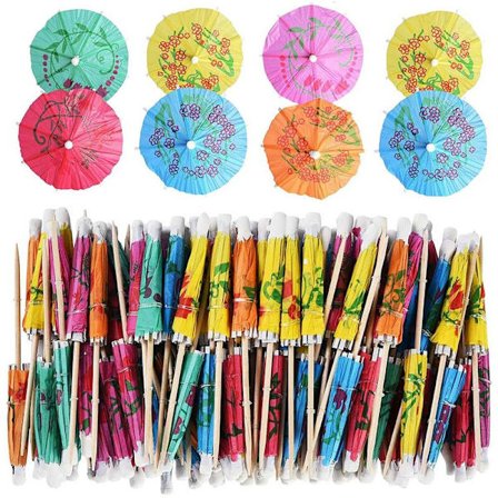 Cocktail-sateenvarjo 144 kappaleen sarja juomiin ja ruokiin, koristeelliset hammastikut juhliin, hotelliin, ravintolaan, baariin, Havaijin juhliin