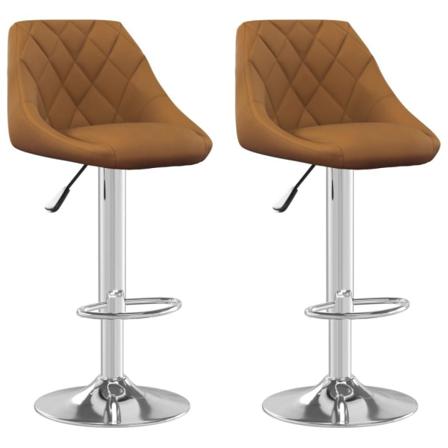 Vidaxl Barstolar 2 St Brun Sammet Brun