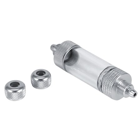 Akvarium CO2 Bobletæller Dobbelt Hoved 8,2x2cm Sølv Værktøj