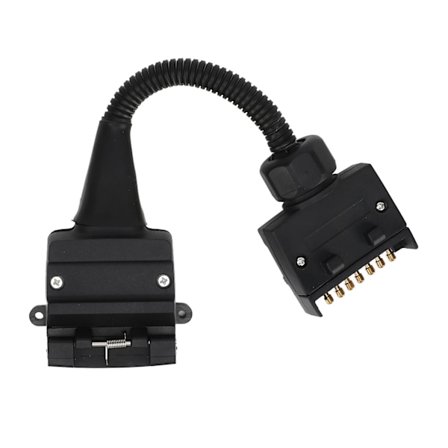 Trailer Adapter 7-benet fladt hanstik til 12-benet flad hunfatning campingvognsstik