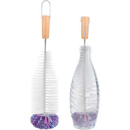 Glasflaskebørste Premium Lang Flaskerenser med Bomuldstråd, Flaskerensningsbørste med Langt Håndtag