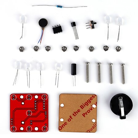 DIY Swing Shaking LED Dice Kit Med Liten Vibrasjonsmotor Diy Elektroniske Kits (Blå)