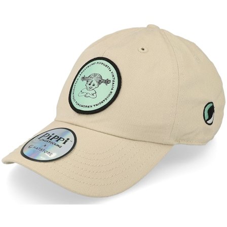 Pippi Långstrump - Beige unconstructed Keps - Kids Pippilotta Stone/Mint Green Dad Cap @ Hatstore