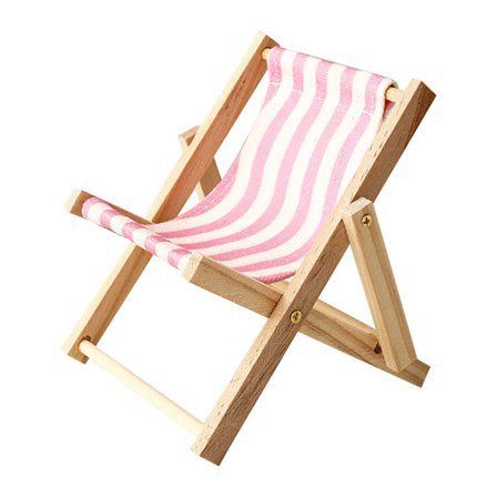 Strandstol Mobilholder Kreativ Træ Befri Dine Hænder Mobiltelefon Støtte til Skrivebord Foto Rekvisitter Ornamenter 10x12x12cm