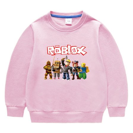 Barnkläder-Roblox rund hals sweatshirt-rosa