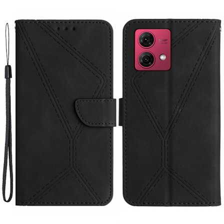 SKALO Motorola Edge 40 Neo 5G Embossed Plånboksfodral i PU-Läder - Svart