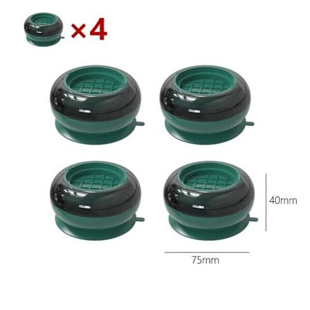 4 stk. Vaskemaskine Anti-vibrationspuder Møbel Gummifødder Måtte Skridsikker Støjsvag Universal Køleskabsstøtte Dæmper Stativ (FMY) Grøn 4 stk. Grøn 4