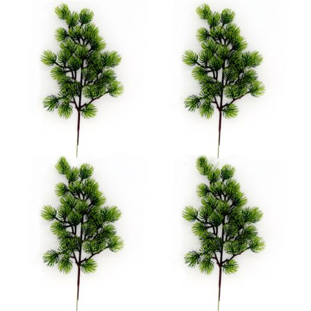 Kestävää tekoa olevat keinotekoiset männynneulaset, 4 kpl luonnollisen näköisiä ikivihreään tunnelmaan, muoviset rautalankapohjat 