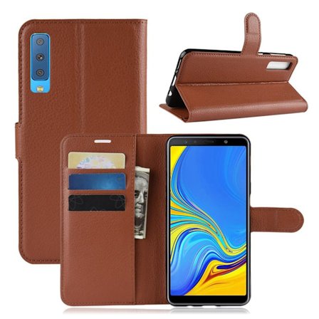 Samsung Galaxy A7 (2018) mobiletui i kunstlæder med pung - Brun