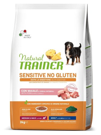 Natural Trainer Sensitive Senza Glutine Crocchette Maiale Per
