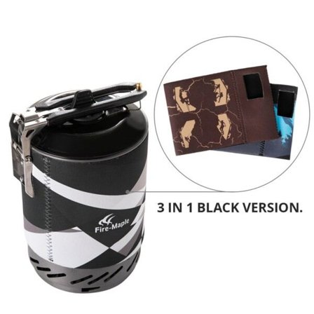 Utomhus gas spis brännare turist portabel matlagning system med värmeväxlare gryta