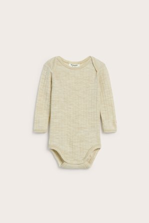 Kappahl | Ribbad body i ull Melerad beige 62 | Melerad beige