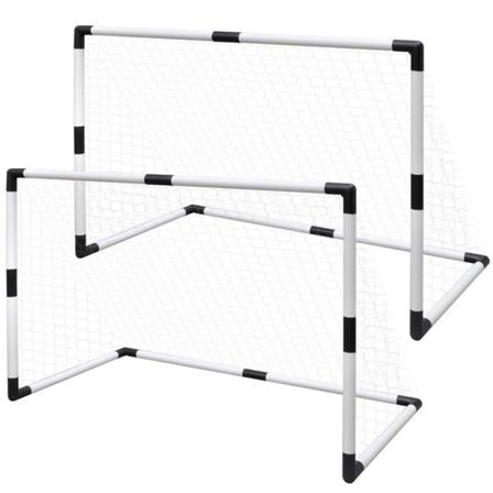 vidaXL Minifotbollsmål 2-pack för barn 91,5x48x61cm Vit