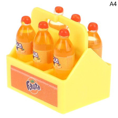 1Set Dockhus Miniatyr Cola Soda Sprite Flaskor Modle Kök