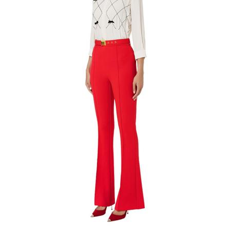 Elisabetta Franchi, Wide Trousers Rood, Dames, Maat:XS