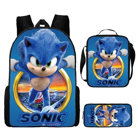 SONIC Sonic koululaukku kolmen sarjan anime-sarjakuvareppu olkalaukku penaali