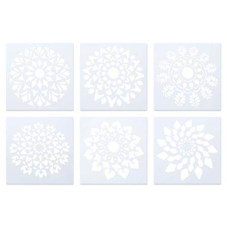 6 st Schabloner Mandala Ritnings Schabloner Vägg Ritnings Mallar Blomma Ritnings Schabloner Diy Dra M