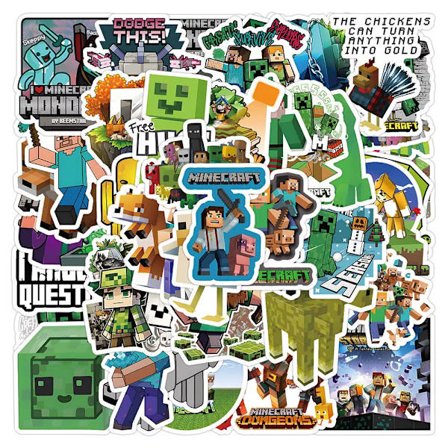 50X nya Minecraft Creeper Fientligt beteende Dungeons Skateboard gitarrdekaler