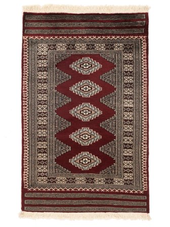 Pakistan Bokhara 3Ply Vloerkleed Handgeknoopt 80X128 Bruin/Zwart Pakistan