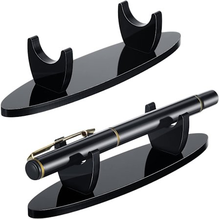 2 st Akryl Penna Hållare Display Stativ, Makeup Borste Rack Organizer, Skrivbord Penna Trollstav Hållare Showcase, Pensel Torkställ för Hem (Svart)