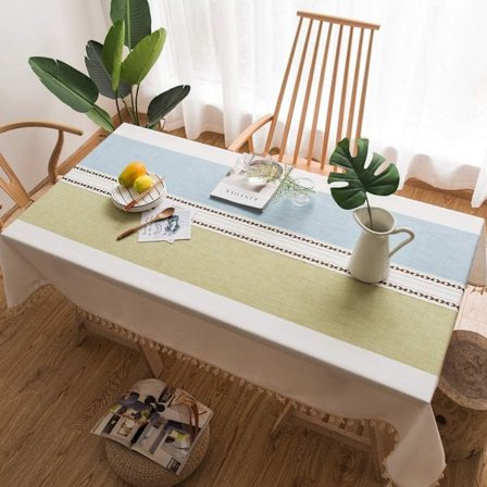 Rektangulær flekkbestandig duk i bomull og lin, vaskbar duk