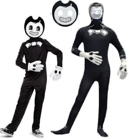 Bendy And The Ink Machine Børn Drenge Cosplay Jumpsuit+maske Fancy Kostume T