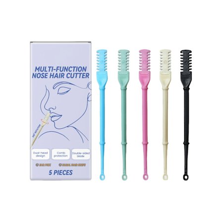 5 stk. Effektiv nesehårtrimmer i rustfritt stål, manuell nesehårfjerner